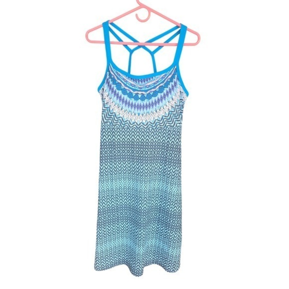Prana Athletic Dress Geometric Print Blue Turquoise Size‎ S